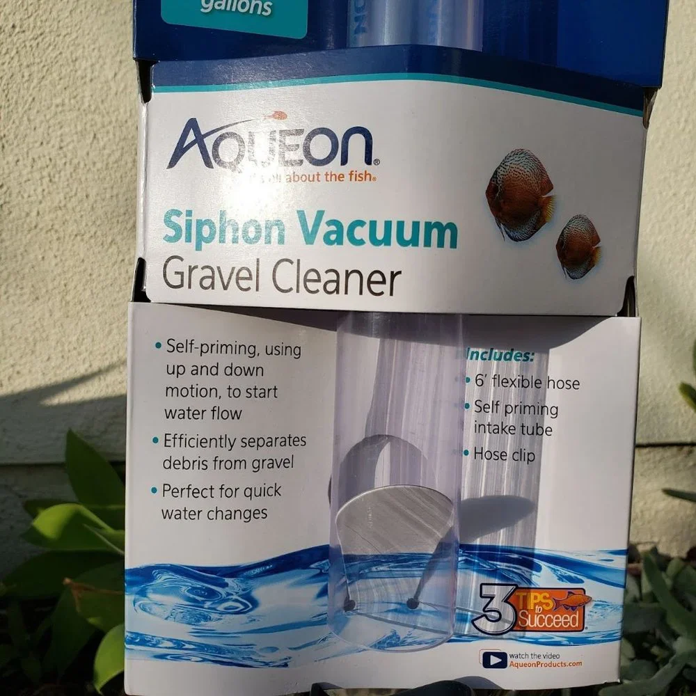 New 2 PACK Aqueon Aquarium Fish Tank Siphon Vacuum Gravel Cleaner Hand syphon pu